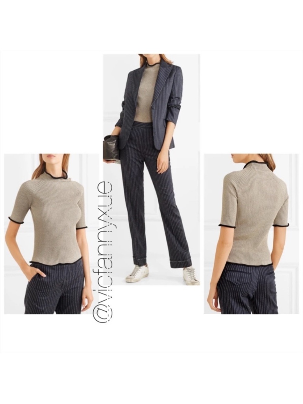 Golden Goose Alta metallic high neck knit top xs